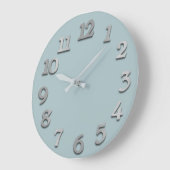 Minimale Anzahl graue Silberpastel Große Wanduhr (Winkel)