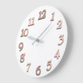 Minimale arabische Zahlen Weißer Rosengoldenblau Große Wanduhr (Winkel)