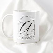 Minimale Arch Black Schrift Initiale A Namensmonog Kaffeetasse