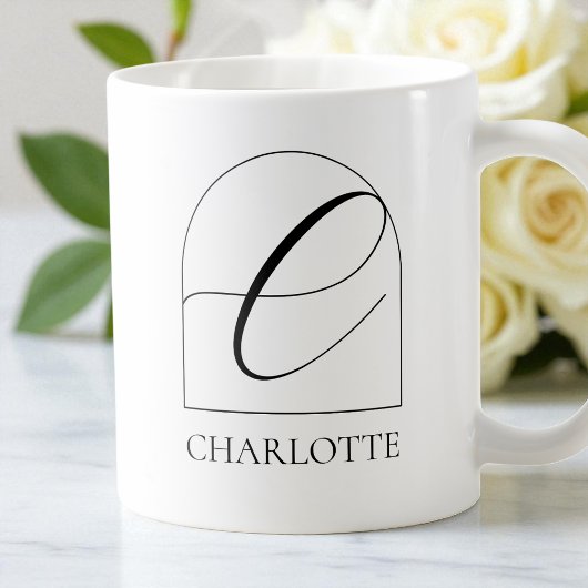 Minimale Arch Black Schrift Initiale C Namensmonog Kaffeetasse