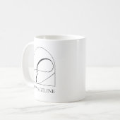 Minimale Arch Black Schrift Initiale E Namensmonog Kaffeetasse (Vorderseite Links)