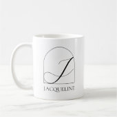 Minimale Arch Black Schrift Initiale J Namensmonog Kaffeetasse (Links)