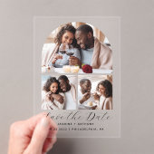 Minimale Arch Collage mit 3 Fotos Save the Date Acryleinladungen (Insitu (Handheld))