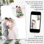 Minimale Arch Curve Multi-Foto Hochzeit Dankeskarte