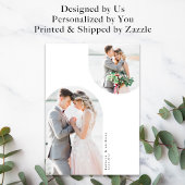 Minimale Arch Curve Multi-Foto Hochzeit Dankeskarte