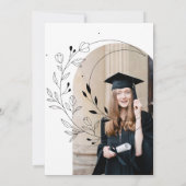 Minimale Arch Foto Graduation Party Einladung (Rückseite)