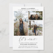 Minimale Arch Graduation Party mit Foto Einladung (Rückseite)