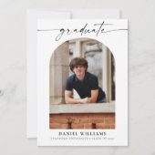 Minimale Arch Graduation Party mit Foto Einladung (Vorderseite)