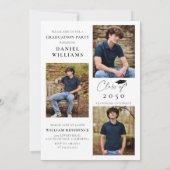 Minimale Arch Graduation Party mit Foto Einladung (Rückseite)