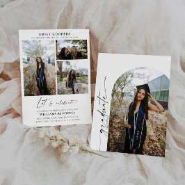 Minimale Arch Graduation Party mit Foto Einladung