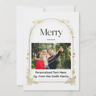 Minimale Arch "Merry" Ferienwohnungskarte mit Vord Feiertagskarte