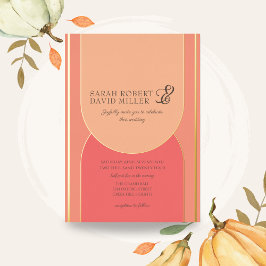 Minimale Arch Peach Fuzz Bold Wedding Folieneinladung