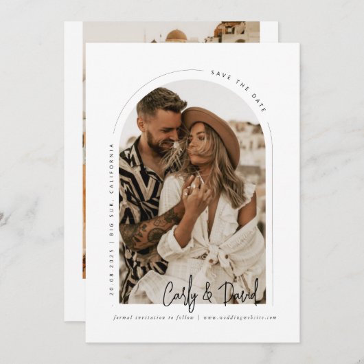 Minimale Arch Save the Date Einladung (Vorne/Hinten)