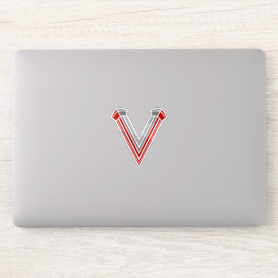 Minimale architektonische Letter V-Monogramm Aufkleber