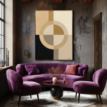 Minimale Art Deco-Geometrie Kreis – Luxuriös Neutr