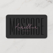 Minimale Ästhetik Rosa Schwarze Massagetherapeutin Visitenkarte (Vorderseite)