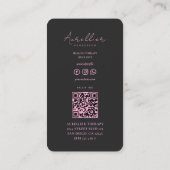 Minimale Ästhetik Rosa Schwarze Massagetherapeutin Visitenkarte (Rückseite)