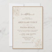 Minimale ästhetische islamische Hochzeitmonographi Einladung (Vorderseite)