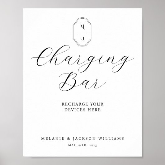 Minimale Aufladung für Bar Elegantes Skript & Mono Poster (Vorne)