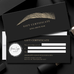 Minimale Augenbraue Schwarzes Logo-Geschenkgutsche