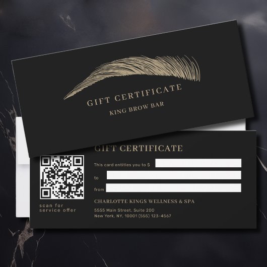Minimale Augenbrauen-Salon QR-Code-Geschenkkarte
