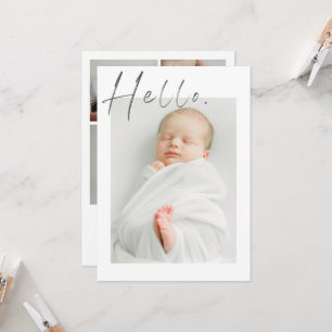 Minimale Baby-Ankündigungskarte Einladung