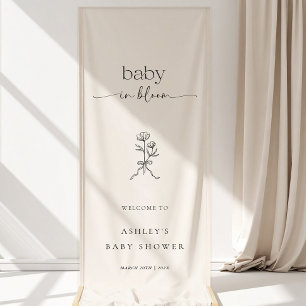 Minimale Baby-in-aufblühendem-Baby-Shower-Vinyl- B Banner
