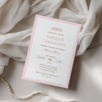 Minimale Baby-Mädchen-Rosa-Rahmen-Aqiqah-Zeremonie