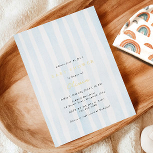 Minimale Baby-Party im Wasserfarb-Stil in Blau Folieneinladung