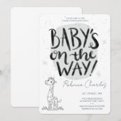 Minimale Babyparty Einladung (Vorne/Hinten)