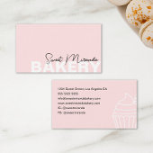 Minimale Bäckerei Rosa Moderne Schrift Cupcake Visitenkarte
