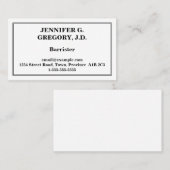 Minimale Barrister-Visitenkarte Visitenkarte (Vorne/Hinten)