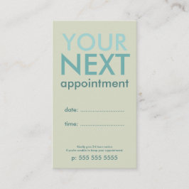 Minimale Basiskarte in Eggshell & Cyan Terminkarte