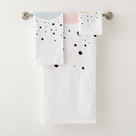 Minimale Bauweise mit Punkten Badhandtuch Set