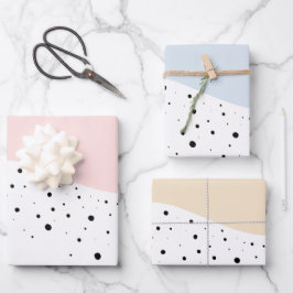 Minimale Bauweise mit Punkten Geschenkpapier Set