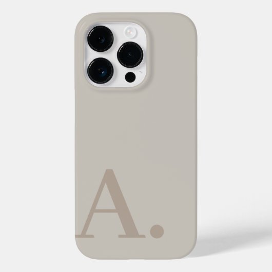 Minimale Bauweise mit riesigem Monogramm - neutral Case-Mate iPhone Hülle (Rückseite)