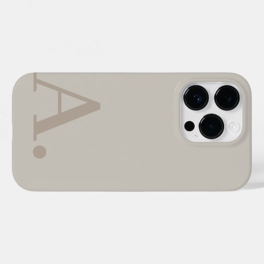 Minimale Bauweise mit riesigem Monogramm - neutral Case-Mate iPhone Hülle (Rückseite (Horizontal))