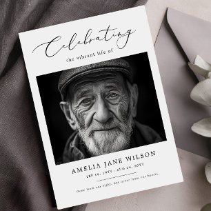 Minimale Beerdigung Gedenkfeier Foto Feier des Leb Einladung