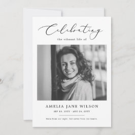 Minimale Beerdigung Gedenkfeier Foto Feier des Leb Einladung