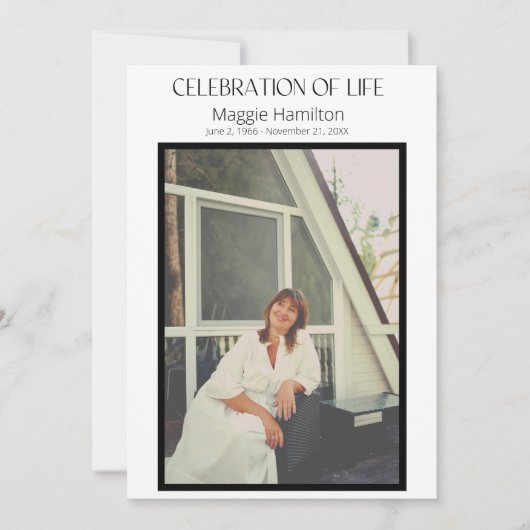 Minimale Beerdigungsfeier des Lebenszyklus-Program Einladung (Vorderseite)