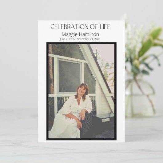 Minimale Beerdigungsfeier des Lebenszyklus-Program Einladung (Stehend Vorderseite)