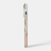 Minimale beige botanische Abstraktion mit weichen  iPhone Hülle (Linke Seite)