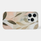 Minimale beige botanische Abstraktion mit weichen  iPhone Hülle (Rückseite (Horizontal))
