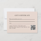 Minimale beige botanische Geschäft-QR-Code (Rückseite)