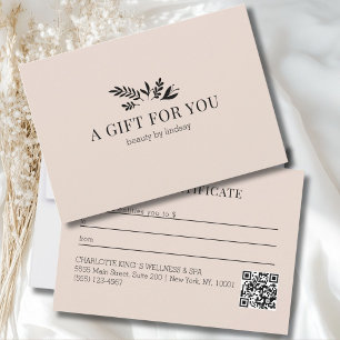 Minimale beige botanische Geschäft-QR-Code