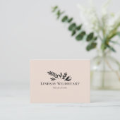 Minimale beige botanische Salontermin Terminkarte (Stehend Vorderseite)