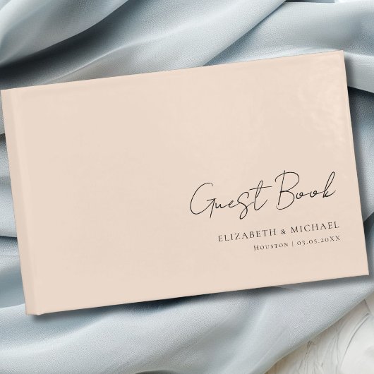 Minimale, beige-braune Handschriftenschrift für Ho Gästebuch