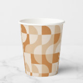 Minimale beige geometrische Papiertassen Pappbecher (Rückseite)