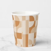 Minimale beige geometrische Papiertassen Pappbecher (Links)