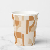 Minimale beige geometrische Papiertassen Pappbecher (Rechts)
